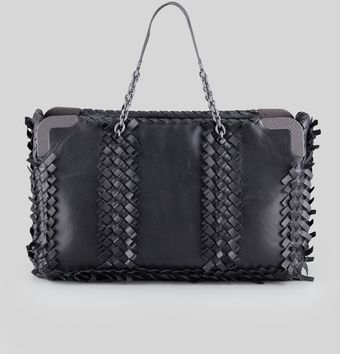 Bottega Veneta Mini Fringe Eastwest Tote Bag Black - Lyst