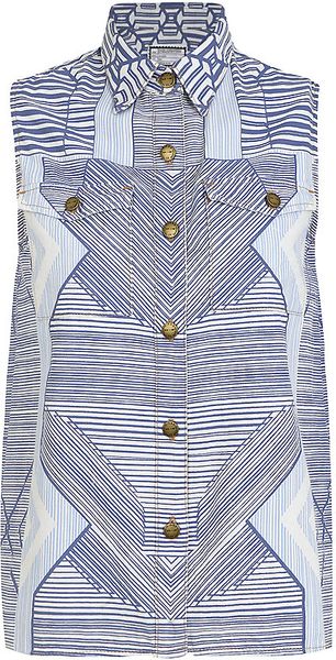 Current/Elliott The Keys Sleeveless Shirt - Lyst