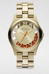 Marc By Marc Jacobs Ltd Ed Henry Skeleton Gold Finished Stainless Steel Bracelet Watch