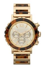Michael Kors Oversize Tortoisegolden Stainless Steel Lillie Chronograph Watch