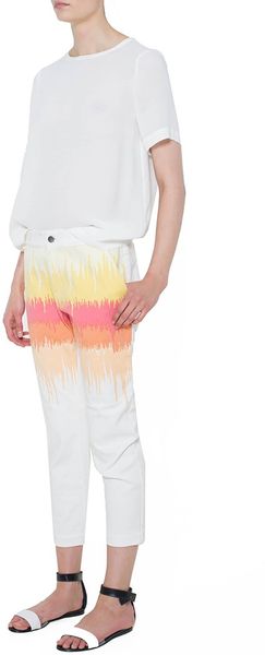 Tibi Open Weave Short Sleeve Top - Lyst