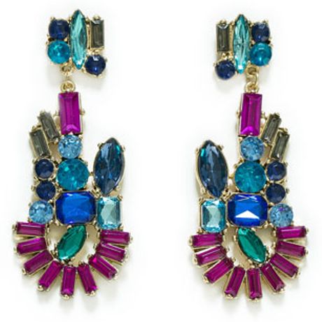 Zara Dangling Earrings with Sparkly Stones in Purple (only one) | Lyst