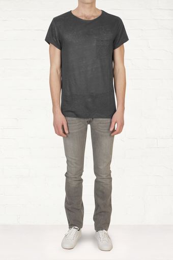 Acne Granville Linen Black T-shirt - Lyst
