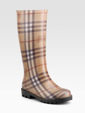 Burberry Check Rain Boots - Lyst