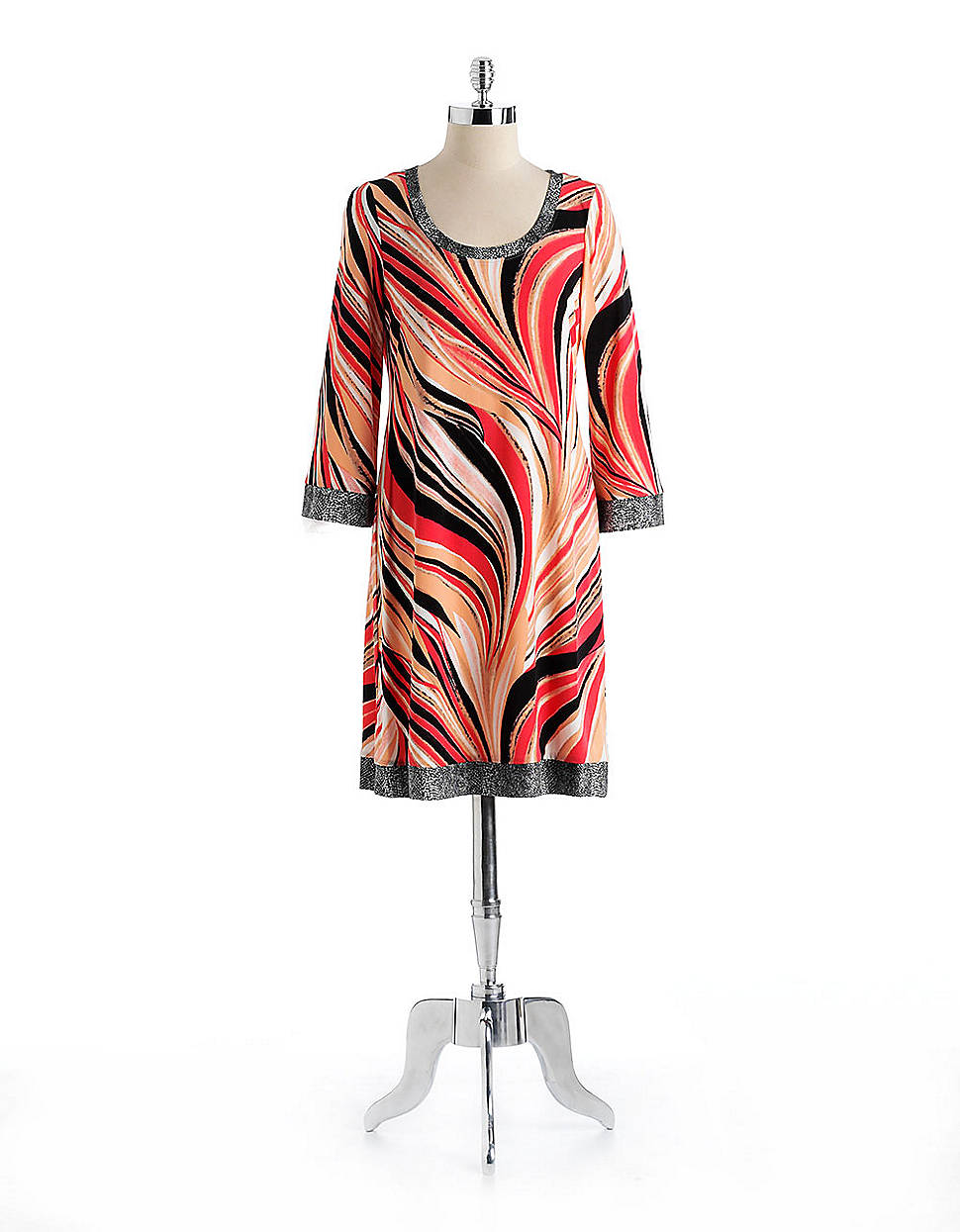 Calvin Klein Printed Maxi Dress in Orange Lyst
