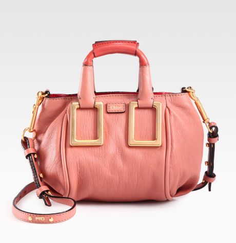 ChloÃ© Mini Ethel Leather Crossbody Bag in Pink (waterlily)