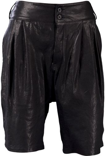 Damir Doma Pleated Leather Shorts - Lyst