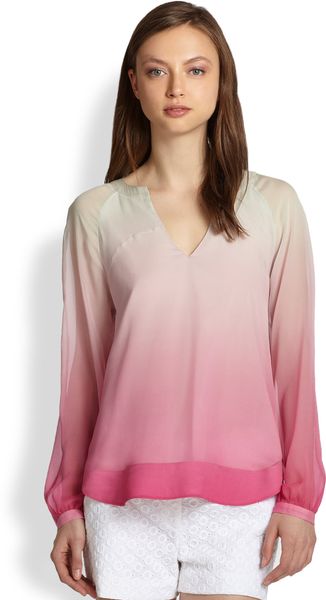 Diane Von Furstenberg Maiko Silk Chiffon Ombré print Top - Lyst