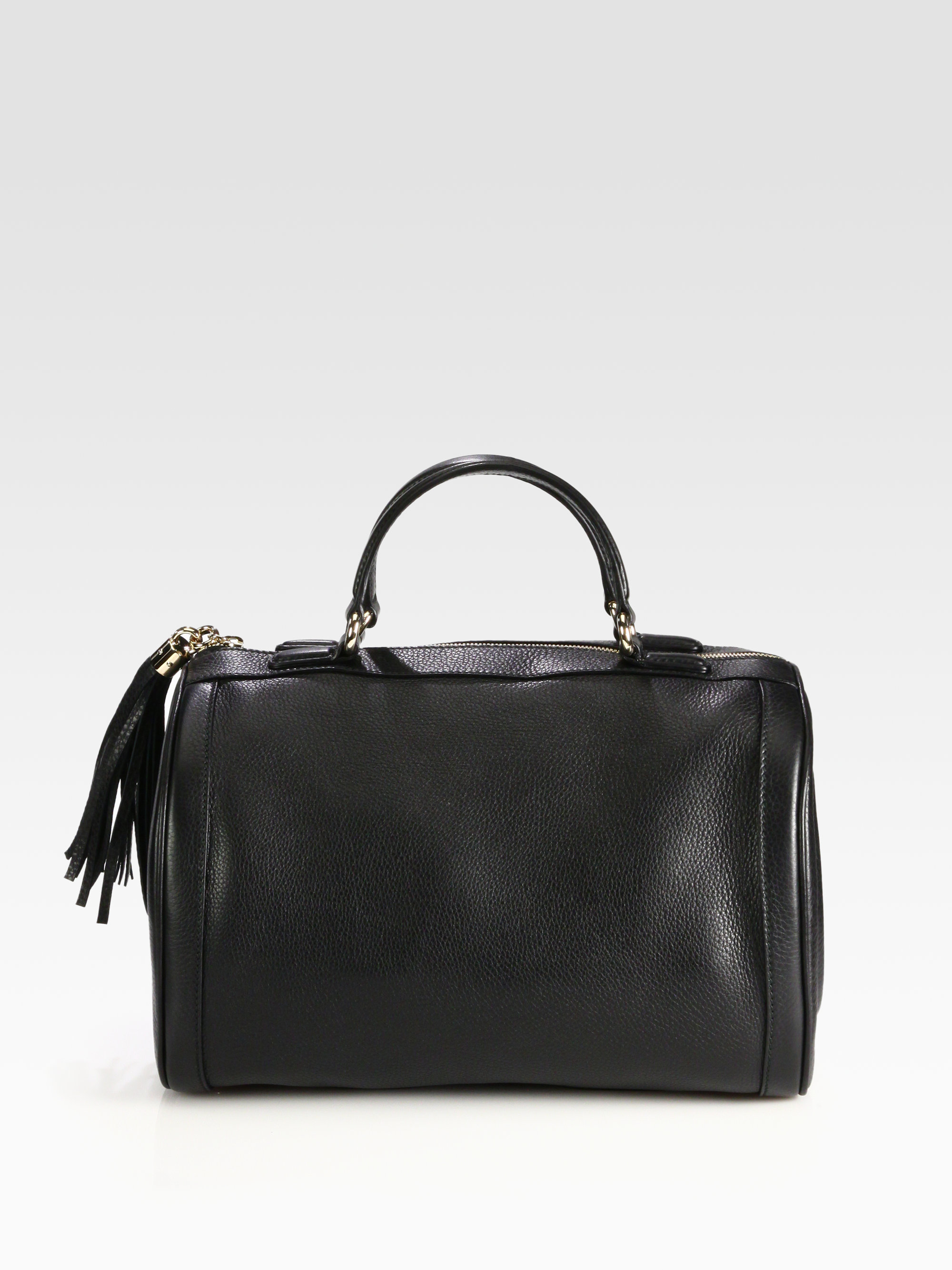 Gucci Soho Leather Boston Bag in Black | Lyst