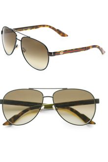 Gucci Young Project Metal Aviator Sunglasses - Lyst