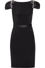 Notte By Marchesa Beaded Silk and Satin Dress