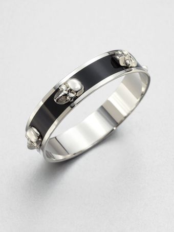Alexander McQueen 3D Skull Bangle Bracelet  - Lyst