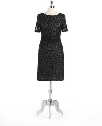 Kay Unger Animal Print Lace Dress - Lyst