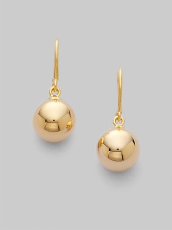Roberto Coin 18k Yellow Gold Bead Earrings - Lyst