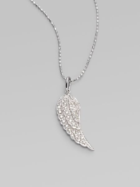 Sydney Evan Diamond 14k White Gold Wing Necklace in Silver (white gold ...