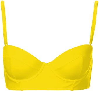 Topshop Lime Longline Bikini Top - Lyst