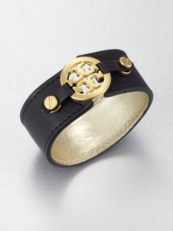 Tory Burch Logo Skinny Double Snap Cuff Bracelet - Lyst