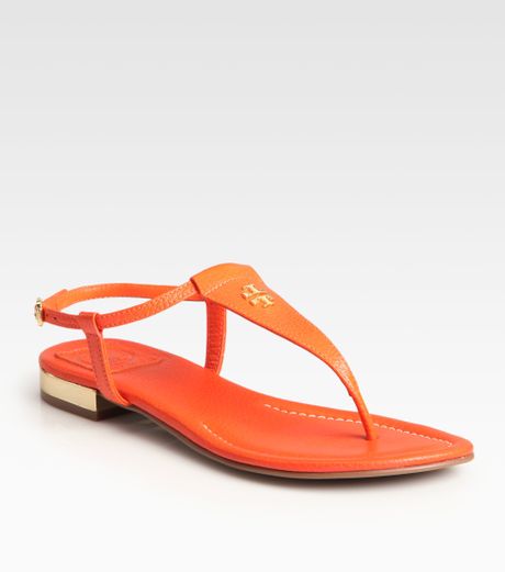 red orange tory burch sandals