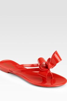 Valentino Couture Bow Jelly Thong Sandals - Lyst
