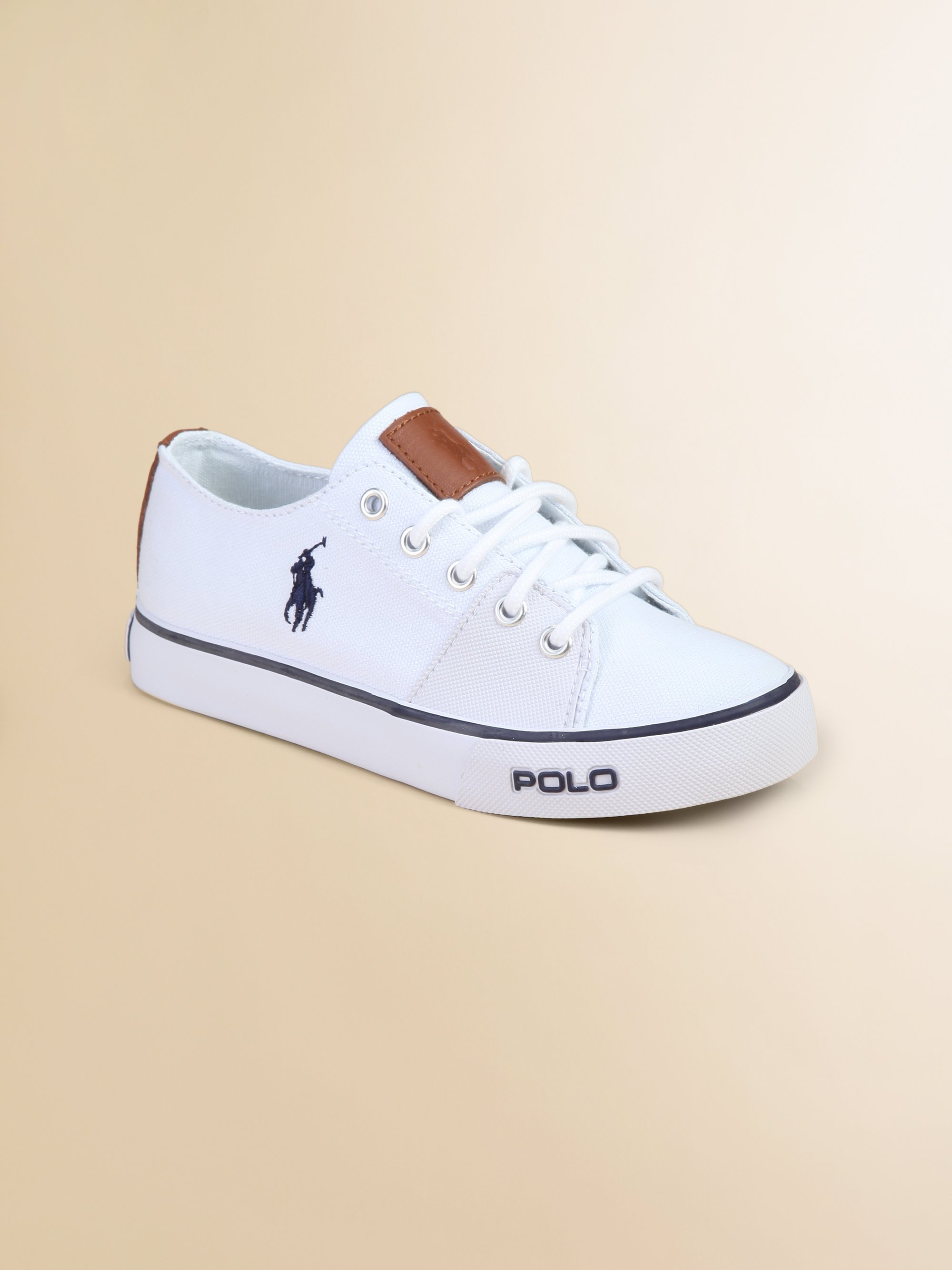Ralph Lauren Kids Cantor Laceup Canvas Sneakers in White | Lyst