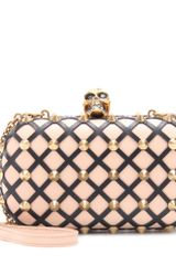 Alexander McQueen Skull Embellished Studded Leather Box Clutch