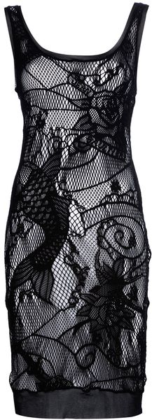 Jean Paul Gaultier Fitted Crochet Tank Dress - Lyst