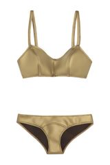 Lisa Marie Fernandez The Genevieve Metallic Rubber Neoprene Bikini