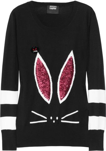 Markus Lupfer Sequined Wool Bunny Sweater - Lyst