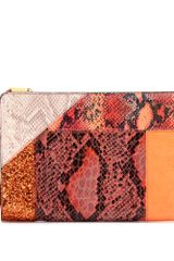 Stella McCartney Loretta Snake Print Clutch