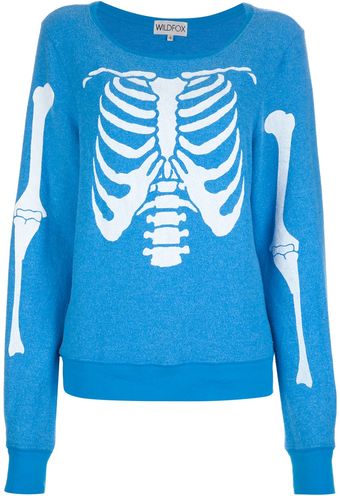 Wildfox Skeleton Print Sweater - Lyst