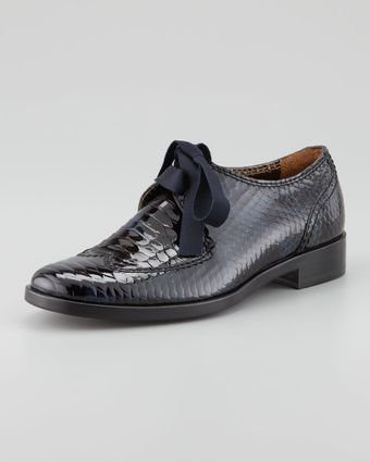 Lanvin Pythonprint Patent Oxford - Lyst