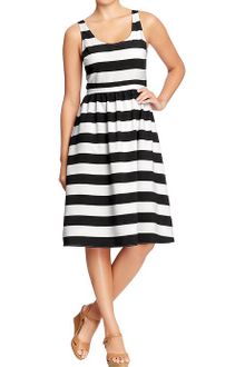Old Navy Striped Fit Flare Dresses - Lyst
