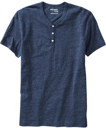 Old Navy Marled henley Tees - Lyst