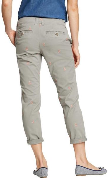 Old Navy Embroidered graphic Boyfriend Skinny Khakis in Khaki (lodge ...