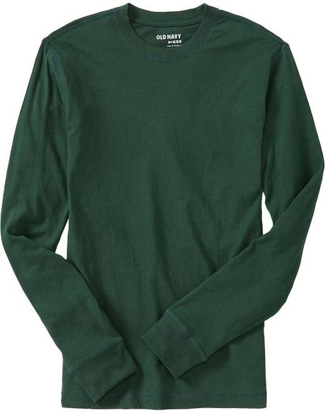 Old Navy Long Sleeve Crew Neck Tee in Green for Men (pining away ...