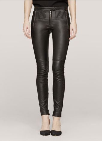 A.L.C. Suede Detail Leather Leggings - Lyst