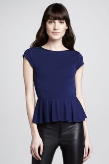 Alice + Olivia Ella Capsleeve Peplum Top - Lyst