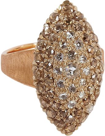 Fabrizio Riva White Brown Diamond Ankara Navette Ring - Lyst