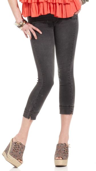 Free People Cropped Skinny Greywash - Lyst