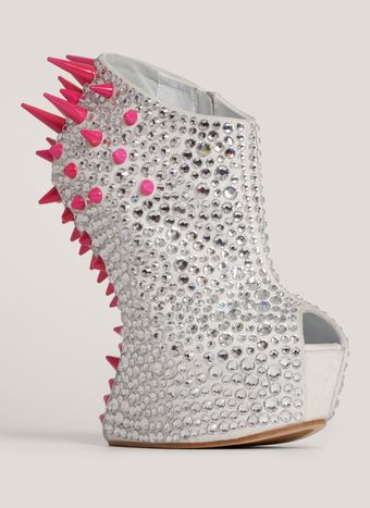 Giuseppe Zanotti Jem Crystalandstud Suede Booties - Lyst