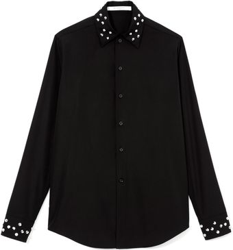 Givenchy Cotton Button Up Shirt with Embellished Collar and Cuffs - Lyst