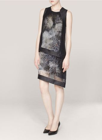 Helmut Lang Oxideprint Chiffon Panel Dress - Lyst