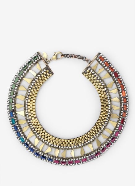 Iosselliani Multicoloured Stone Collar Necklace In Multicolor Multi Lyst