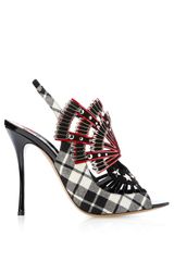 Nicholas Kirkwood Studded Tartan Peeptoe Bootie