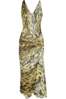 Roberto Cavalli Animalprint Silkchiffon Dress - Lyst