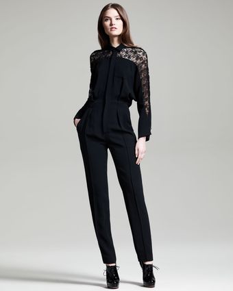 Roland Mouret Malachite Laceinset Jumpsuit - Lyst
