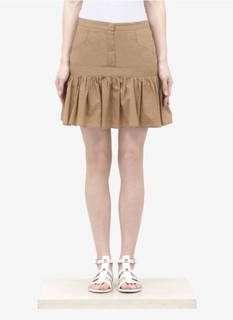 See By Chloé Pleated hem Cotton poplin Skirt - Lyst