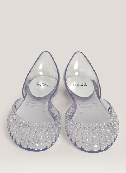 stuart weitzman clear jelly flats
