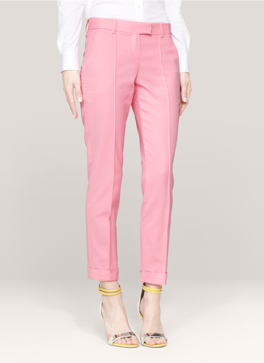 pink crop pants