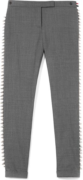 Thom Browne Studded Twill Trousers - Lyst
